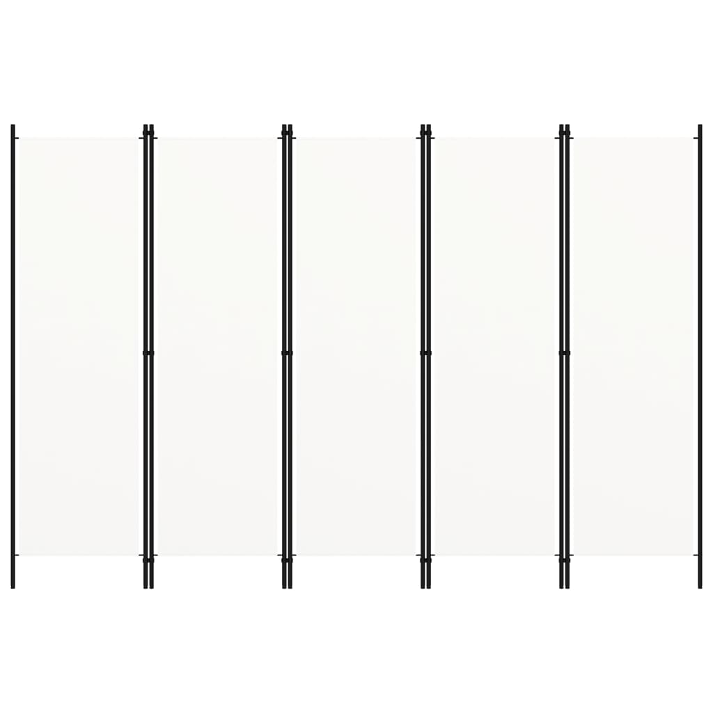 vidaXL Parawan 5-panelowy, biały, 250 x 180 cm