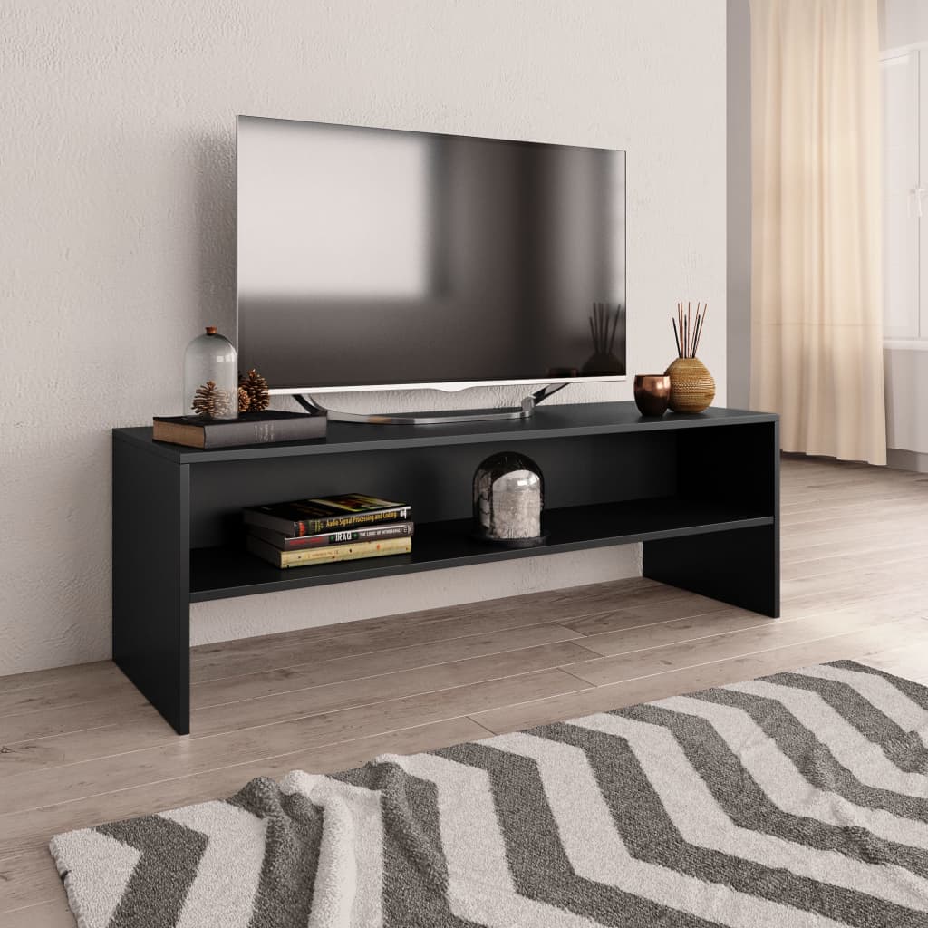 vidaXL Szafka pod TV, czarna, 120x40x40 cm, materiał drewnopochodny