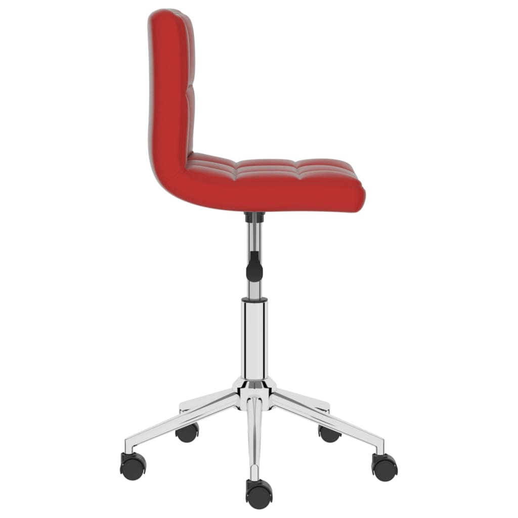 vidaXL Obrotowe krzesło stołowe, winna czerwień, obite sztuczną skórą