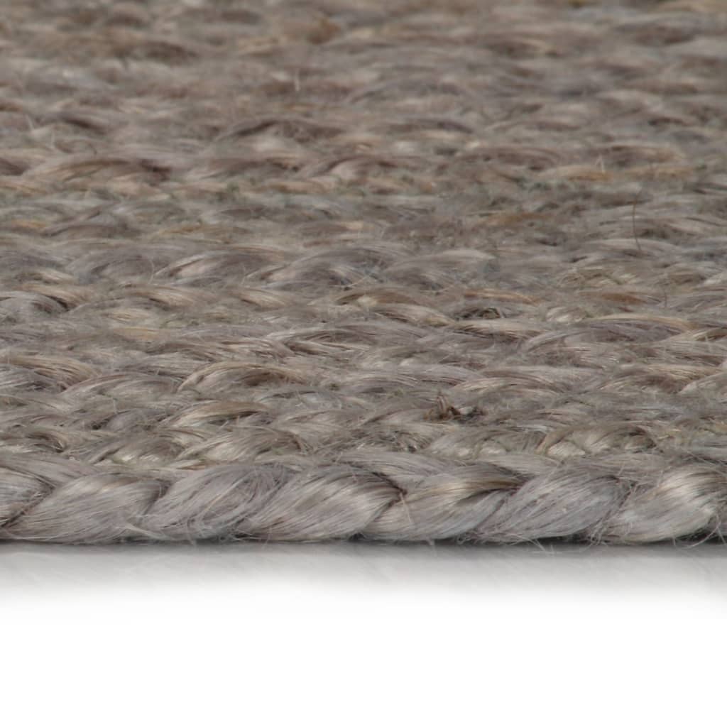 vidaXL Ręcznie robiony dywanik z juty, okrągły, 90 cm, szary