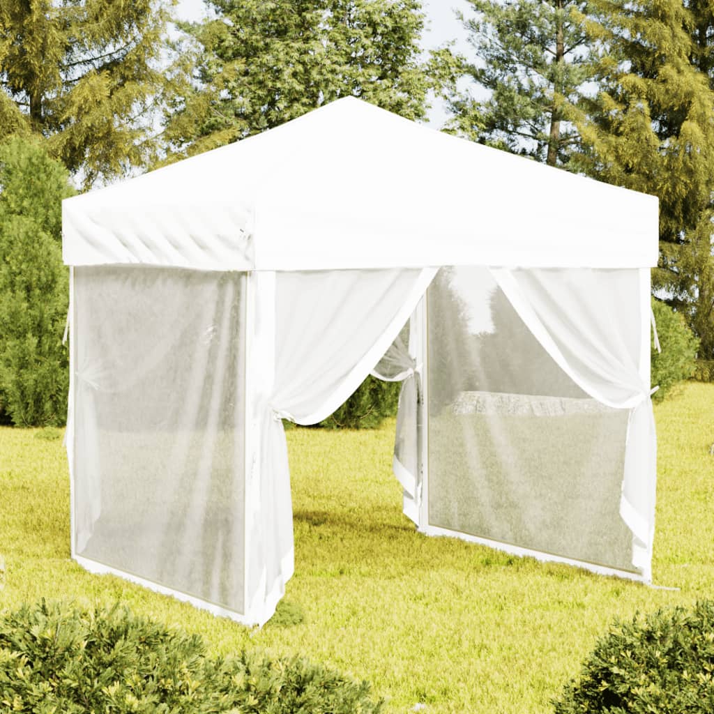 vidaXL Składany namiot imprezowy ze ściankami, biały, 2x2 m