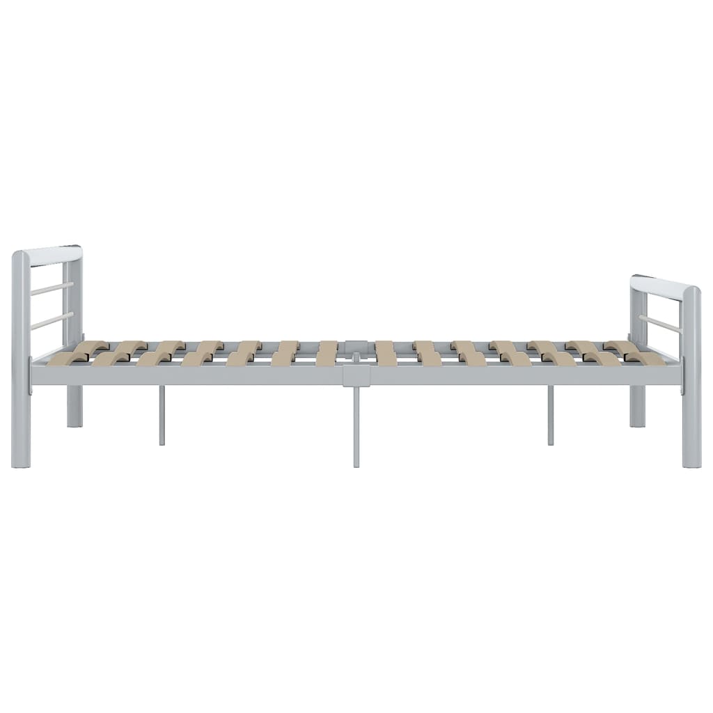 vidaXL Rama łóżka, szaro-biała metalowa, 160 x 200 cm