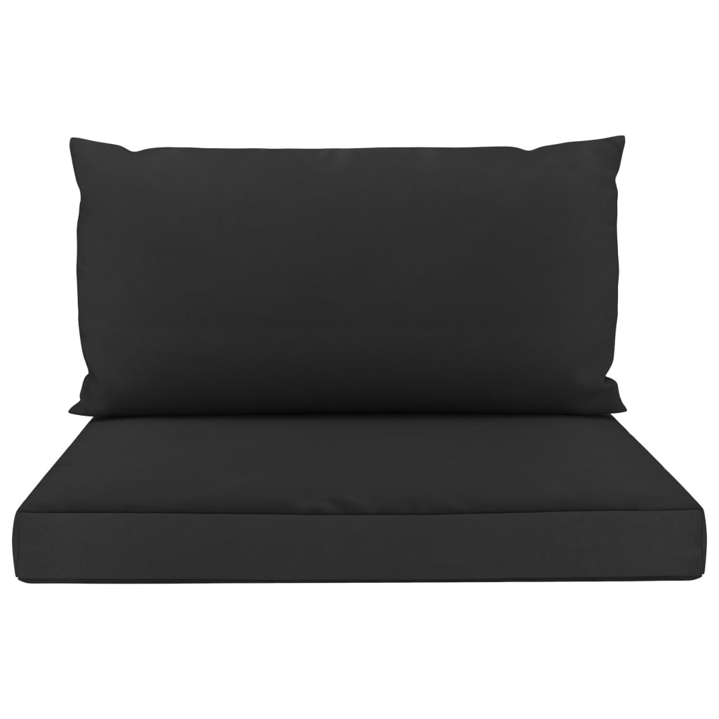 vidaXL Poduszki na sofę z palet, 2 szt., czarne, tkanina