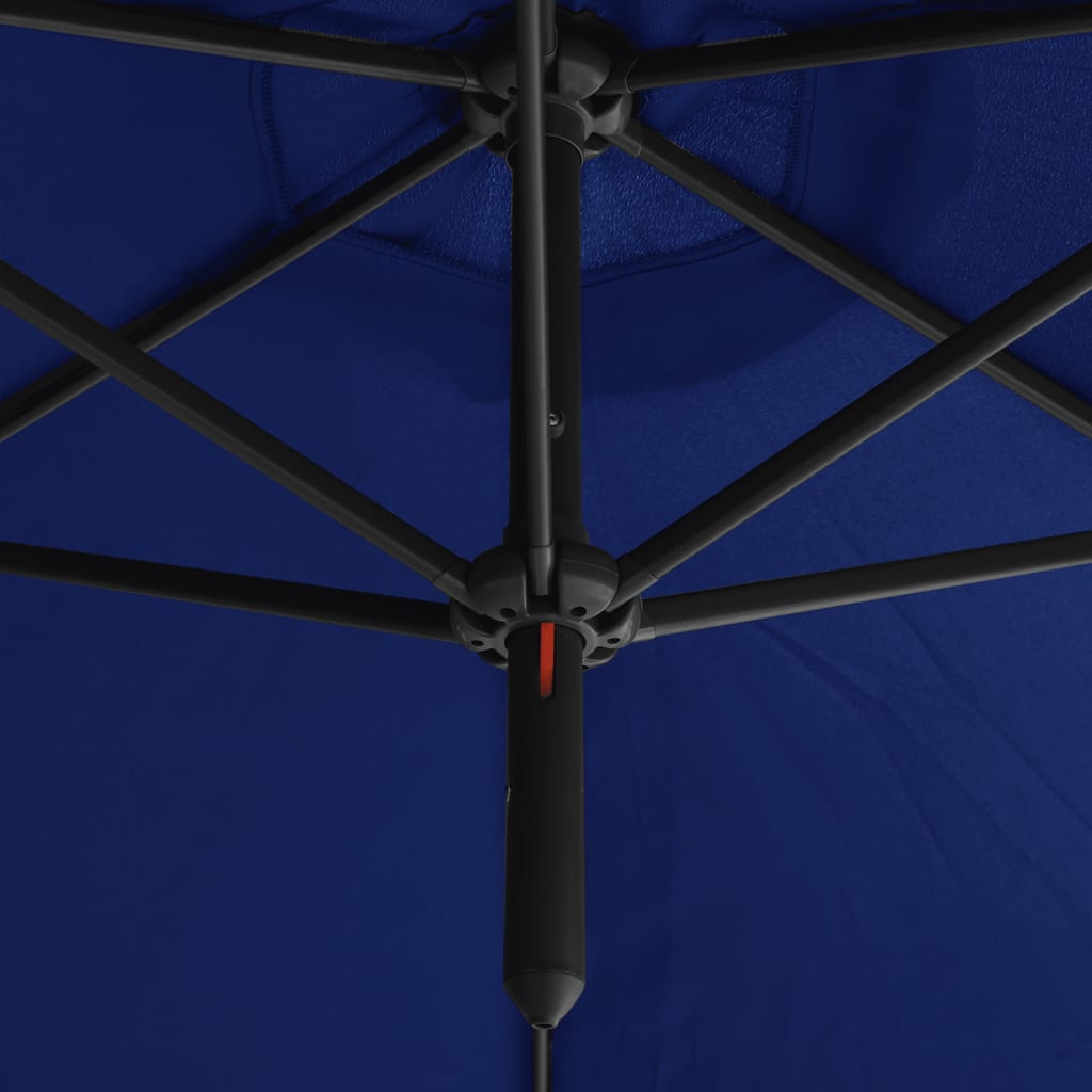vidaXL Podwójny parasol na stalowym słupku, lazurowy, 600 cm