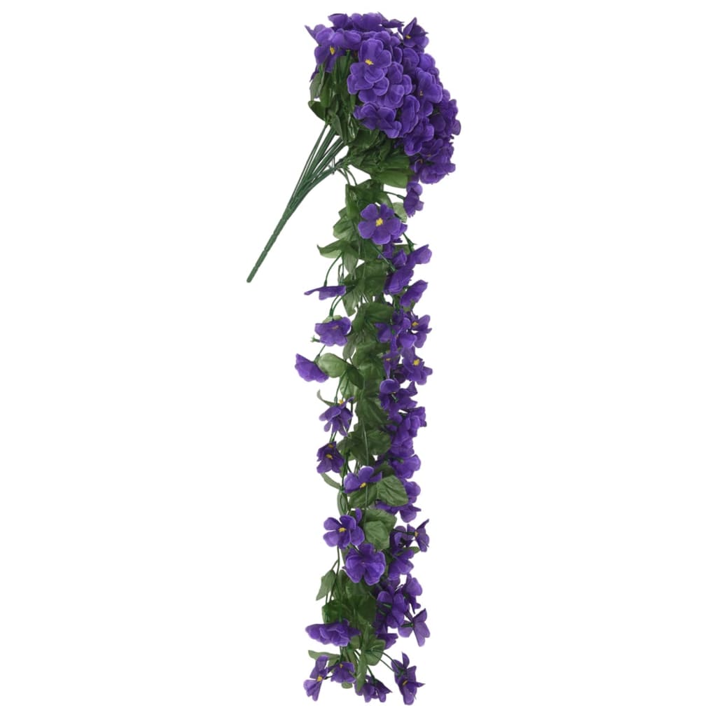 vidaXL Sztuczne girlandy kwiatowe, 3 szt., ciemny fiolet, 85 cm