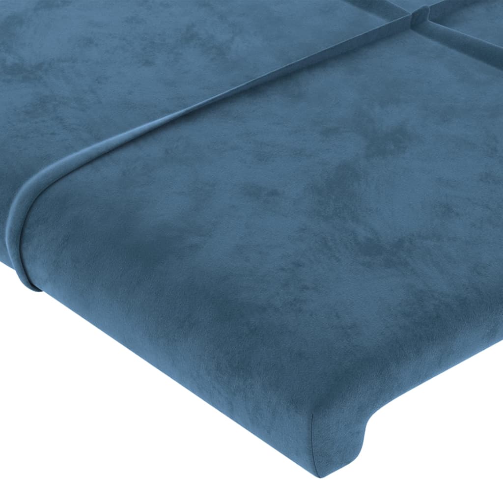 vidaXL Zagłówek do łóżka z LED, ciemnoniebieski, 80x5x118/128 cm