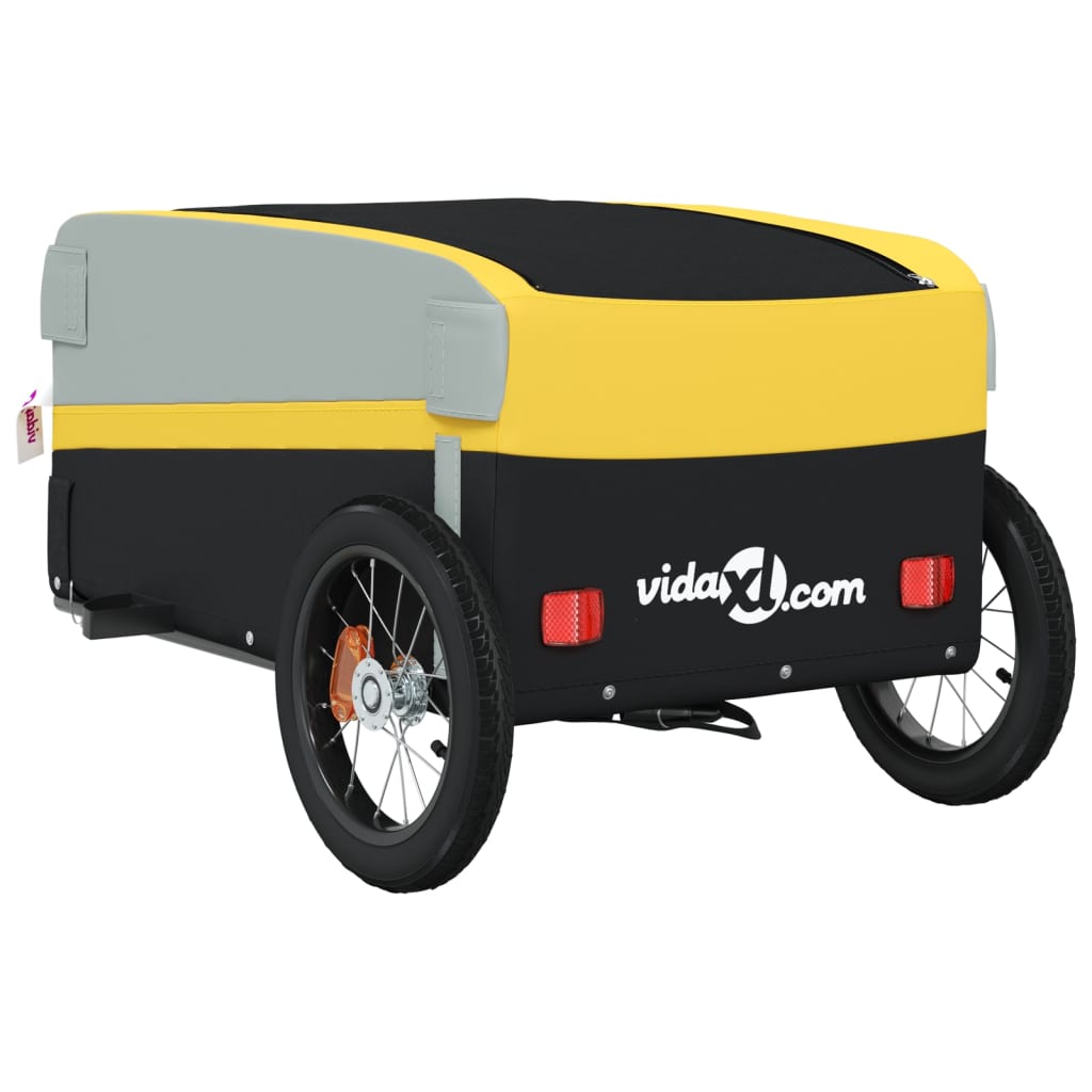 vidaXL Przyczepka rowerowa, czarno-żółta, 30 kg, żelazo