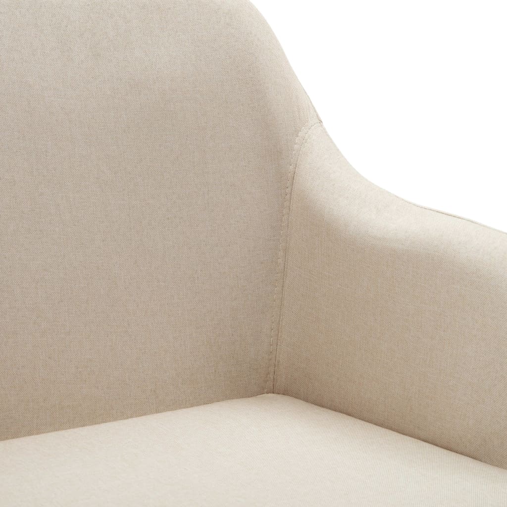 vidaXL Obrotowe krzesło do jadalni, kremowe, tkanina