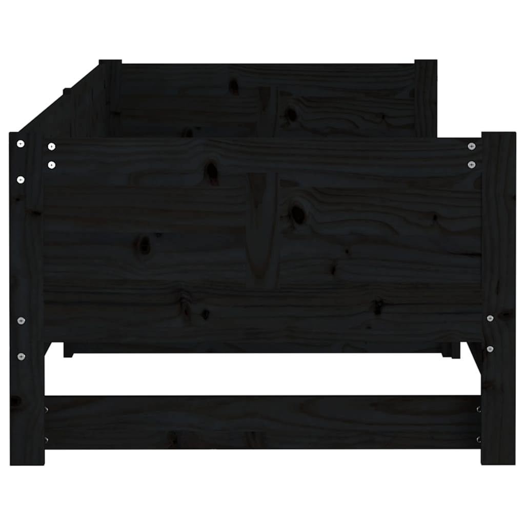 vidaXL Łóżko rozsuwane, czarne, lite drewno sosnowe, 2x(90x190) cm
