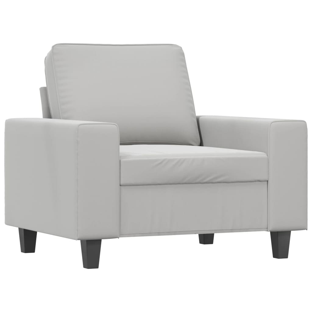 vidaXL Fotel z podnóżkiem, jasnoszary, 60 cm, obity mikrofibrą