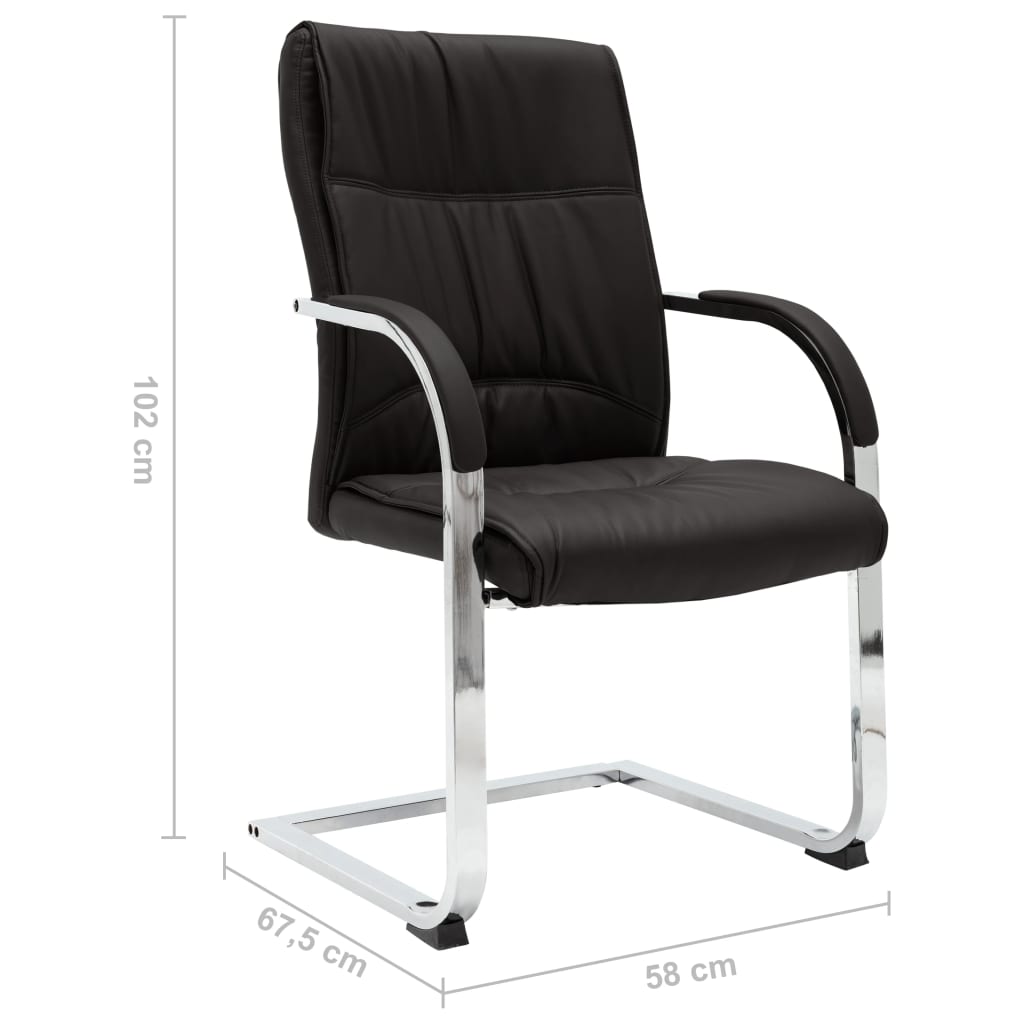 vidaXL Krzesło biurowe, wspornikowe, czarne, sztuczna skóra