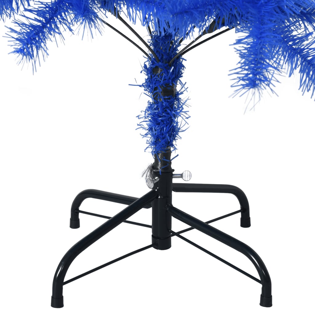 vidaXL Sztuczna choinka ze stojakiem, niebieska, 120 cm, PVC