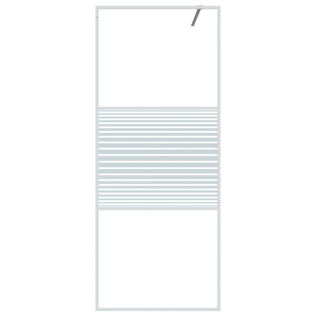 vidaXL Ścianka prysznicowa, biała, 80x195 cm, przezroczyste szkło ESG