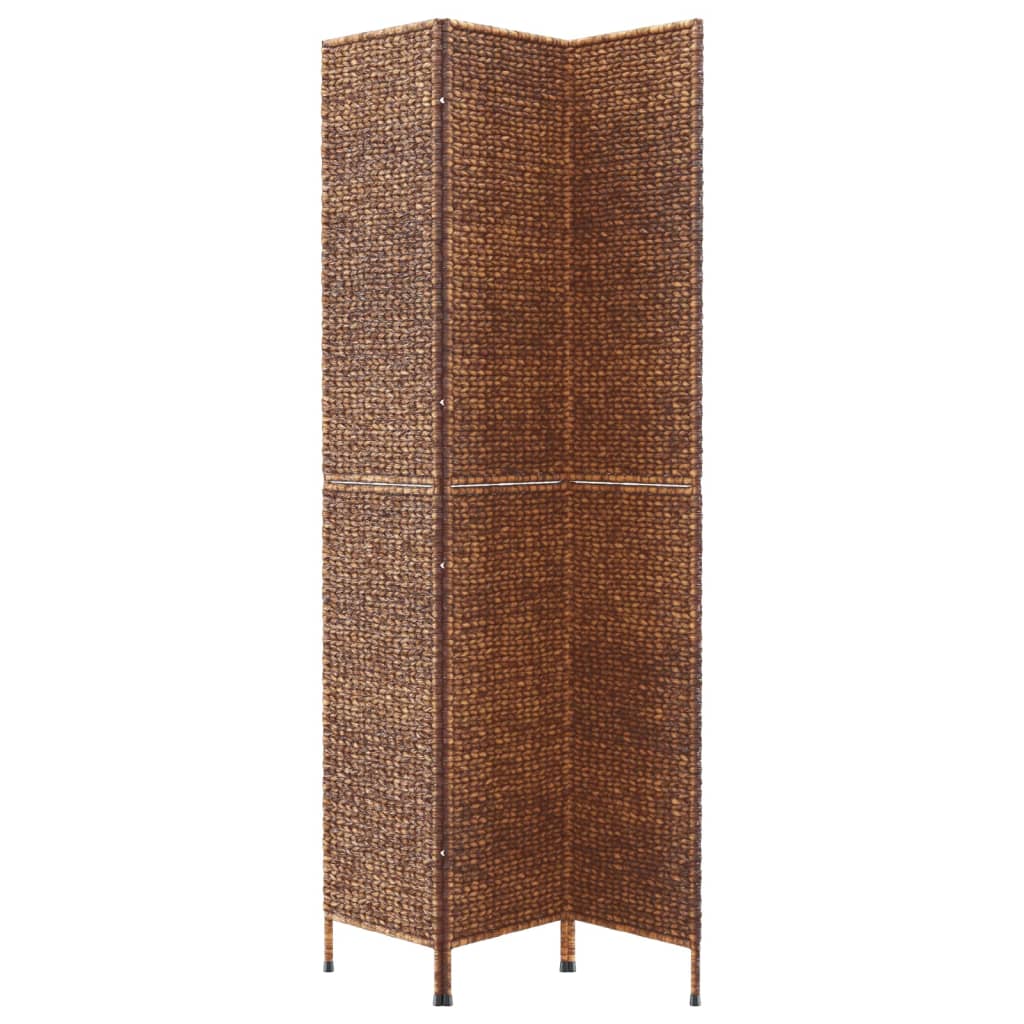 vidaXL Parawan pokojowy 3-panelowy, brązowy, 122x180 cm, hiacynt wodny