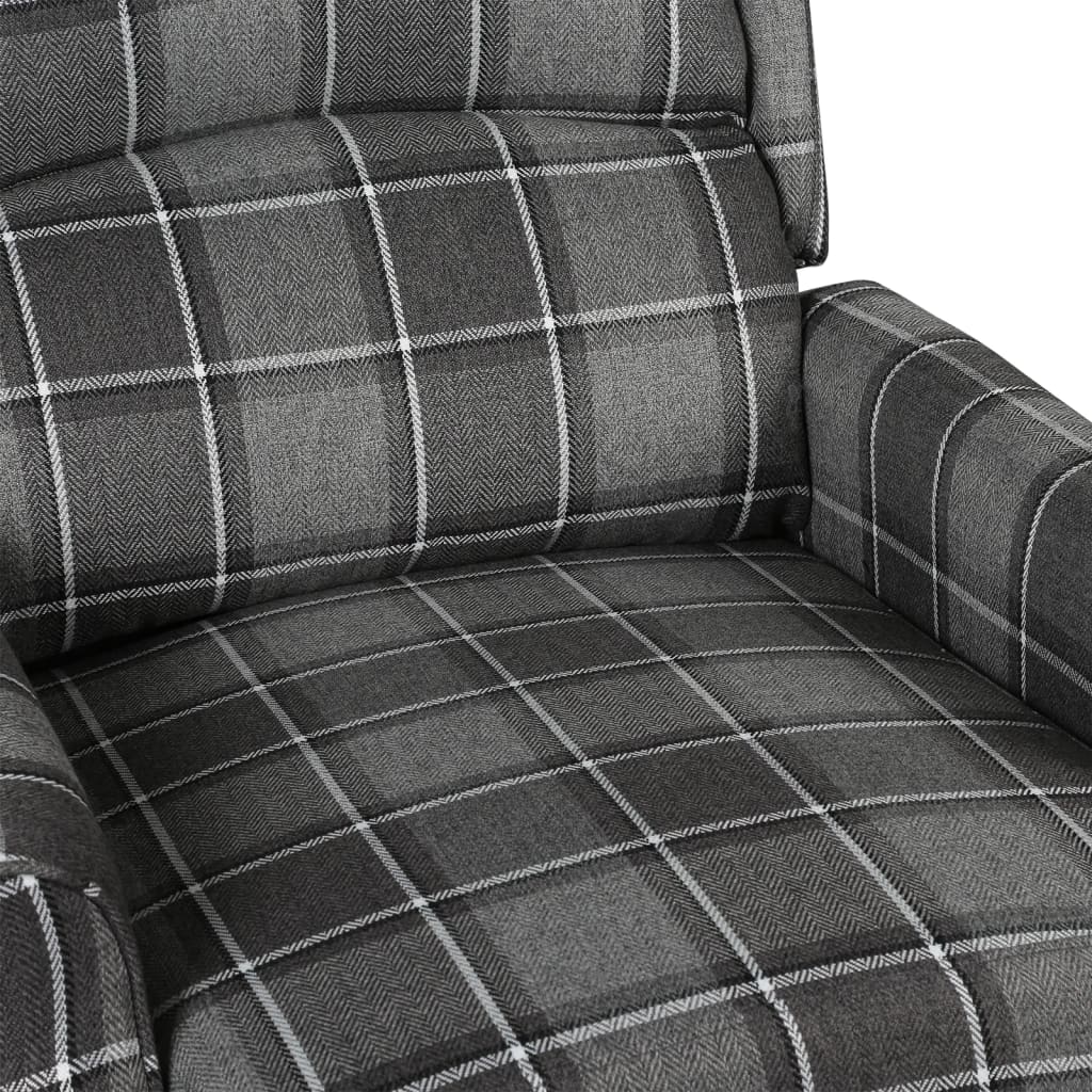 vidaXL Rozkładany fotel masujący, szary, obity tkaniną
