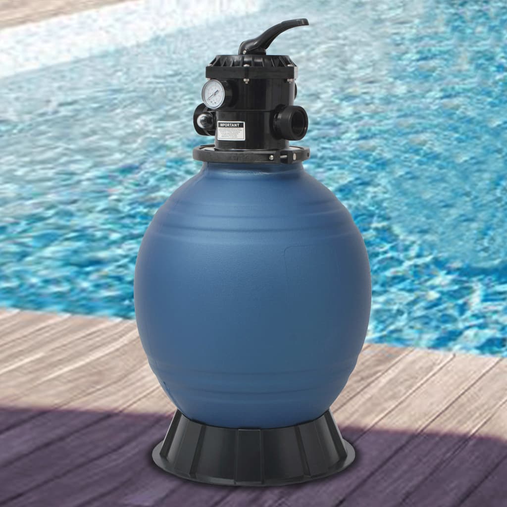 vidaXL Piaskowy filtr basenowy z zaworem 6 drożnym, niebieski, 460 mm