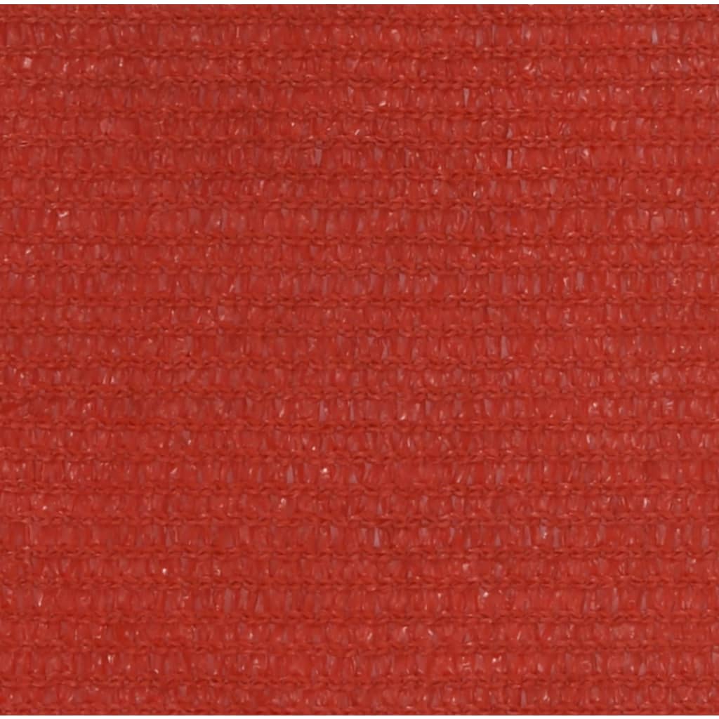 vidaXL Żagiel przeciwsłoneczny, 160 g/m², czerwony, 5x5 m, HDPE