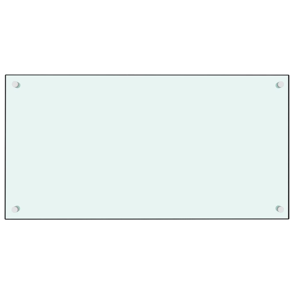 vidaXL Panel ochronny do kuchni, biały, 80x40 cm, szkło hartowane