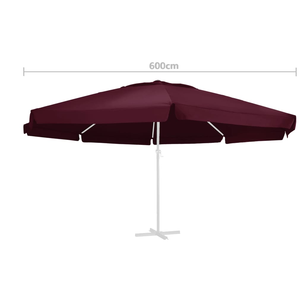 vidaXL Pokrycie do parasola ogrodowego, bordowe, 600 cm