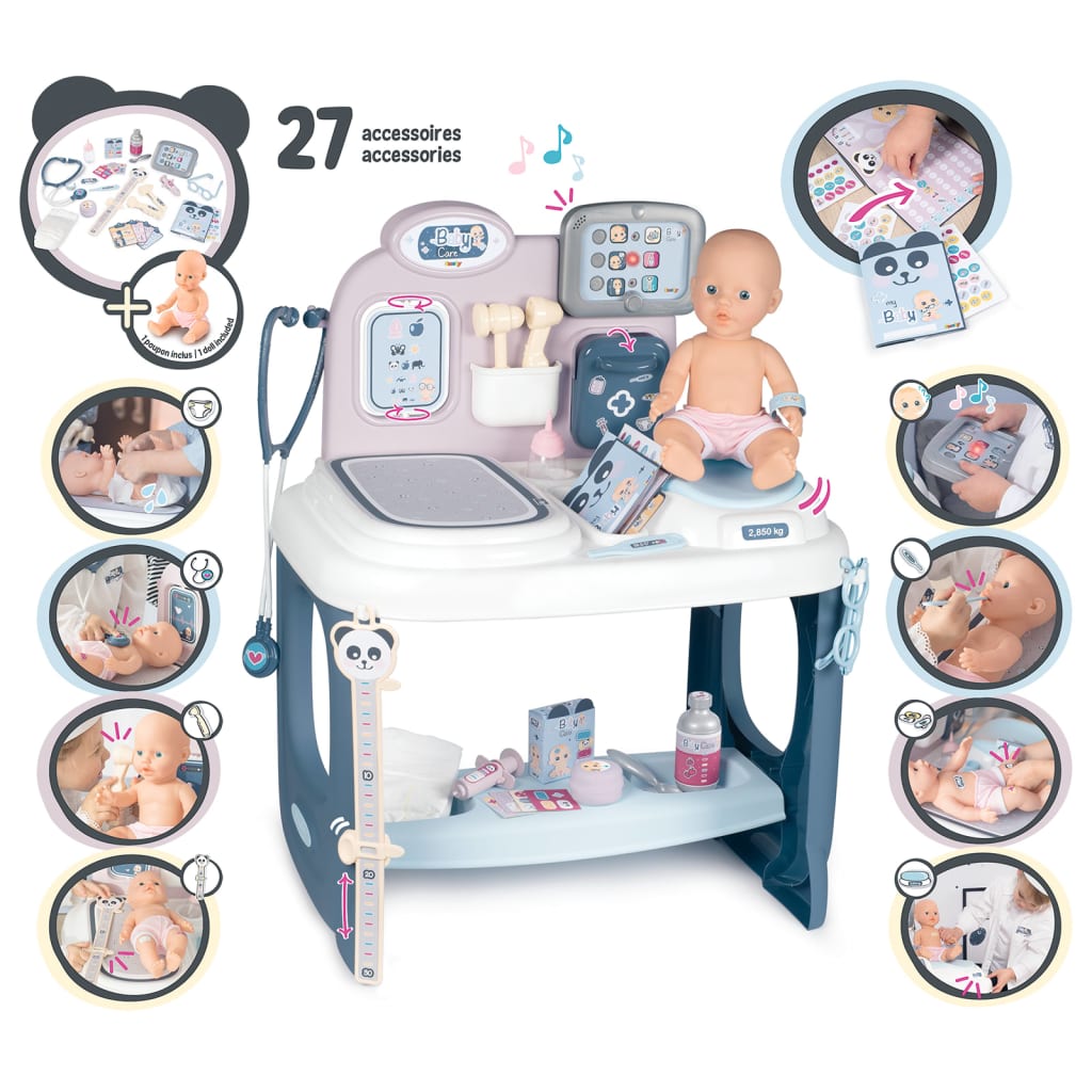 Smoby Centrum opieki nad lalką Baby Care z zestawem akcesoriów