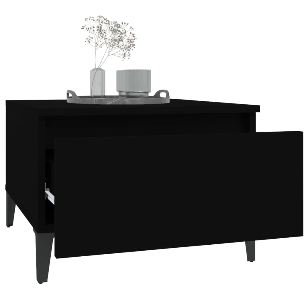 vidaXL Stolik boczny, czarny, 50x46x35 cm, materiał drewnopochodny