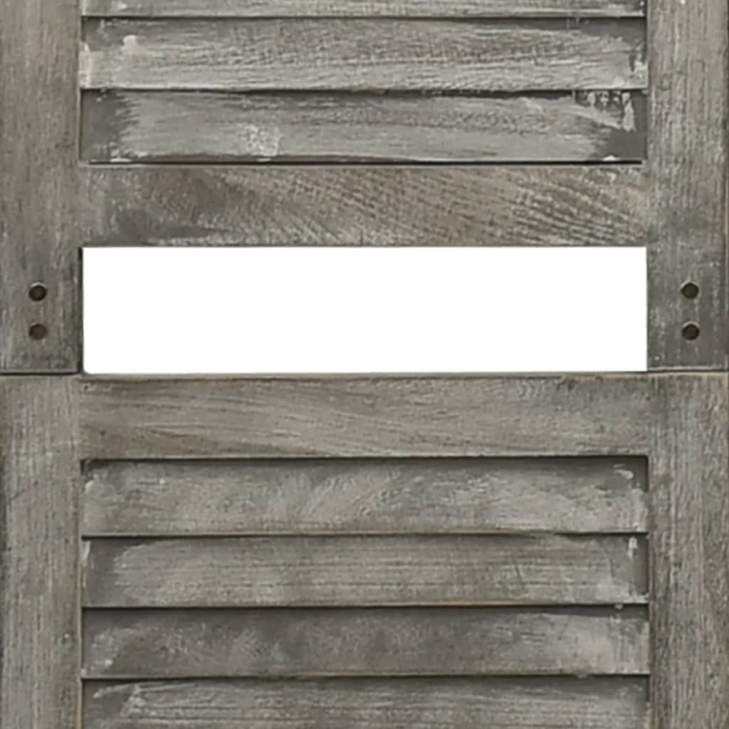 vidaXL Parawan 3-panelowy, szary, 106,5x166 cm, lite drewno