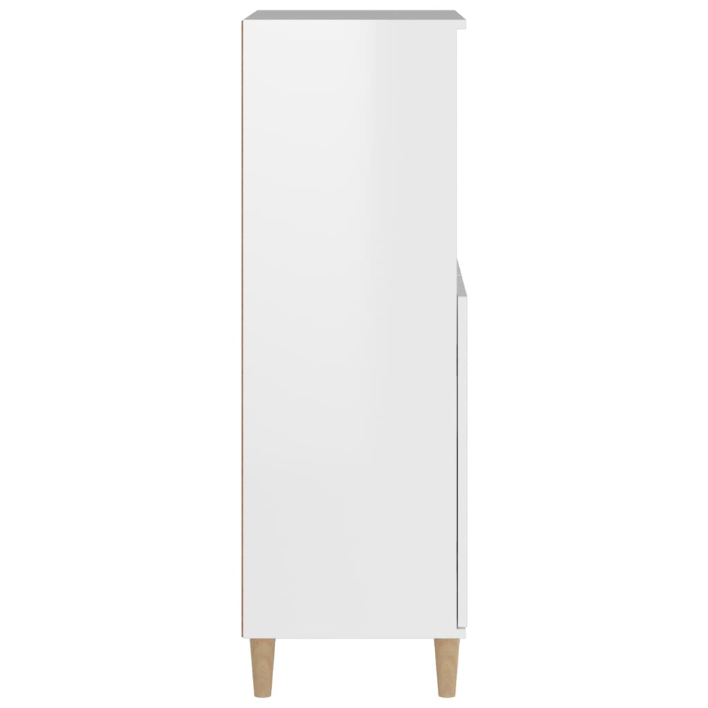 vidaXL Wysoka szafka, biała z połyskiem, 60x36x110 cm