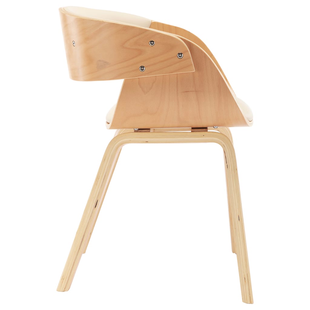 vidaXL Krzesła do jadalni, 6 szt., kremowe, gięte drewno i ekoskóra