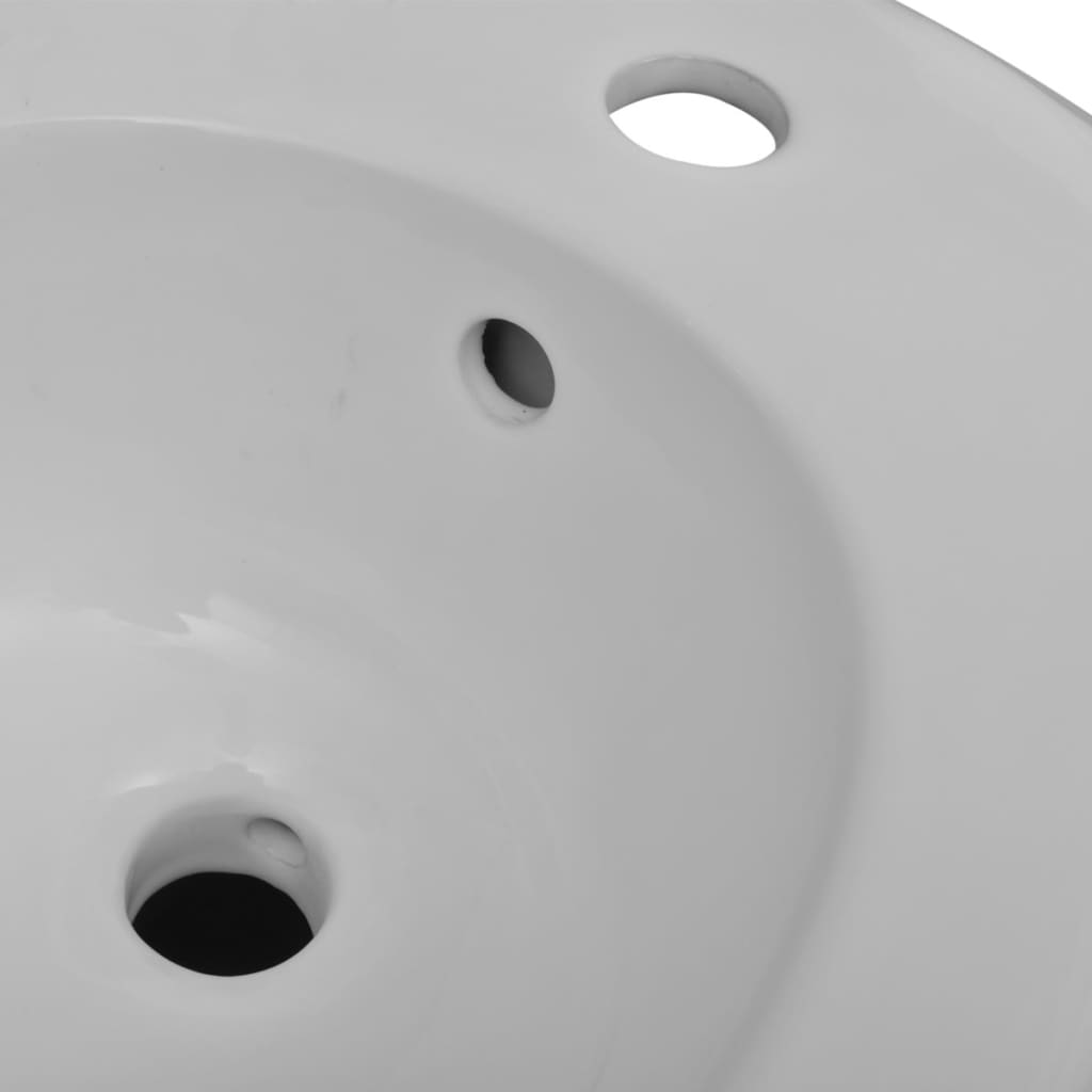 vidaXL Toaleta wisząca z bidetem, biała, ceramiczna