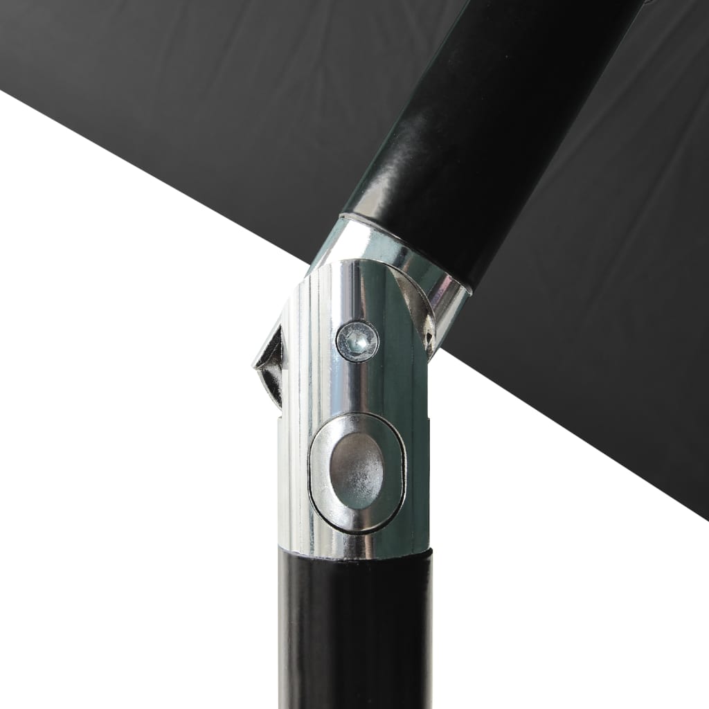 vidaXL Parasol z lampkami LED, na stalowym słupku, antracyt, 2x3 m