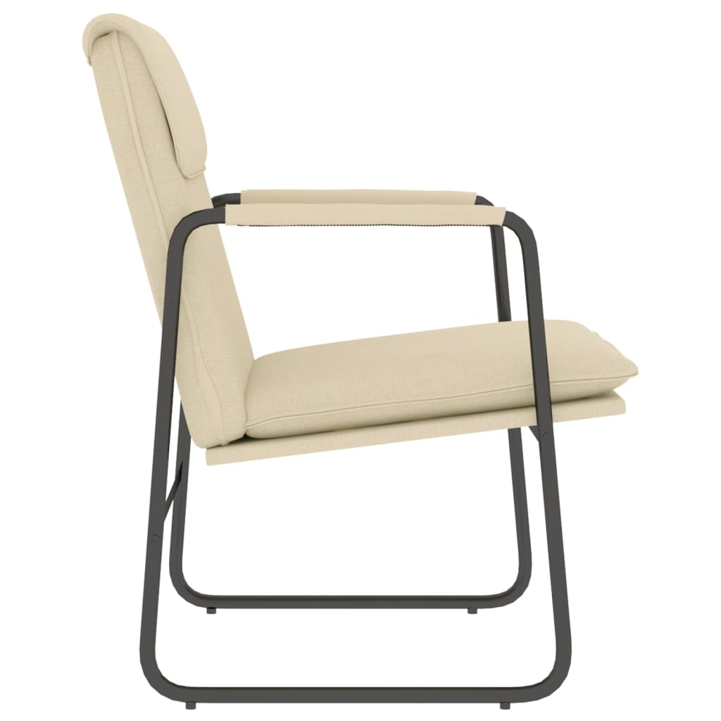 vidaXL Krzesło wypoczynkowe, kremowe, 55x64x80 cm, obite tkaniną