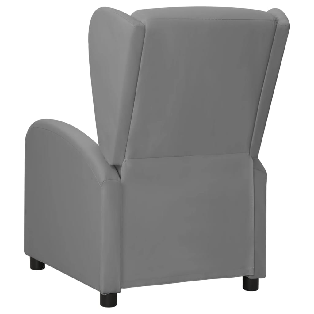 vidaXL Rozkładany fotel uszak, elektryczny, szary, sztuczna skóra
