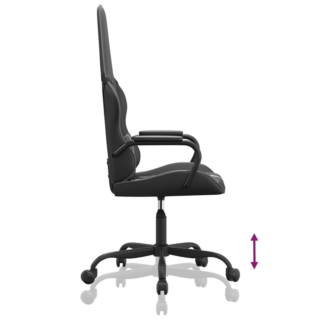 vidaXL Masujący fotel gamingowy, szaro-czarny sztuczna skóra