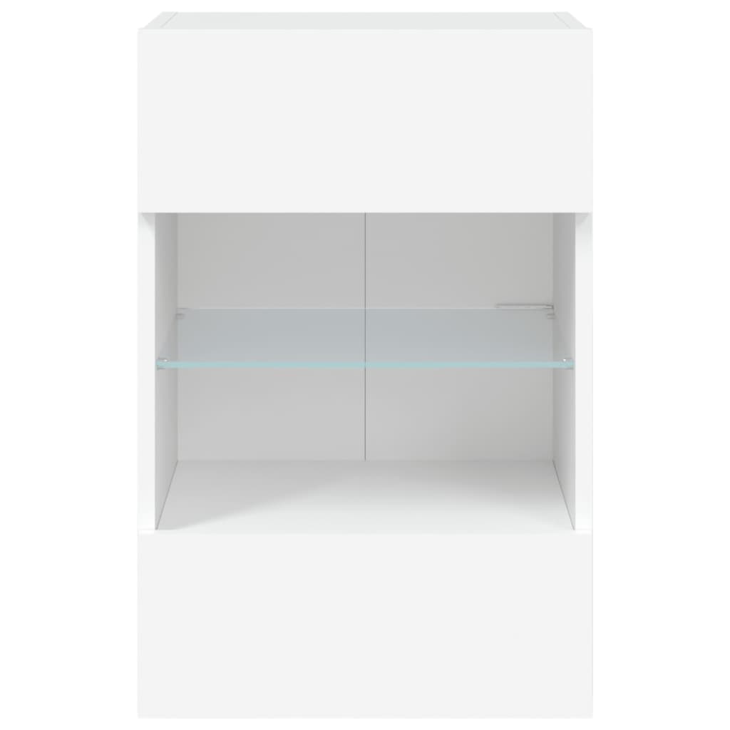 vidaXL Ścienna szafka TV z LED, biała, 40x30x60,5 cm