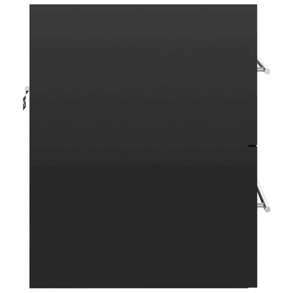 vidaXL Szafka pod umywalkę, wysoki połysk, czarna, 60x38,5x48cm, płyta