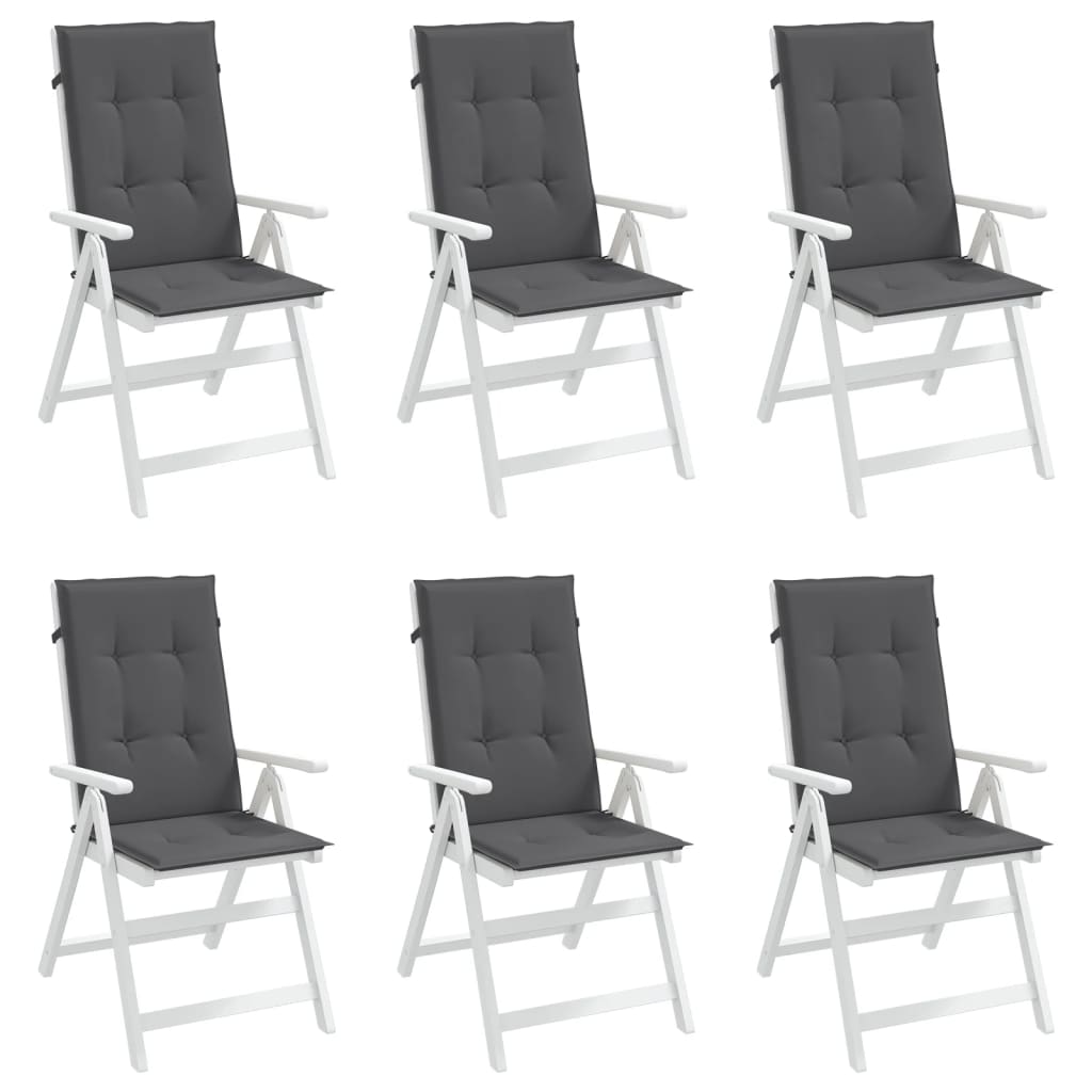 vidaXL Poduszki na krzesła ogrodowe, 6 szt., antracytowe, 120x50x3 cm