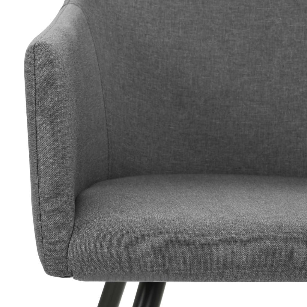 vidaXL Krzesła stołowe, 6 szt., jasnoszare, tapicerowane tkaniną