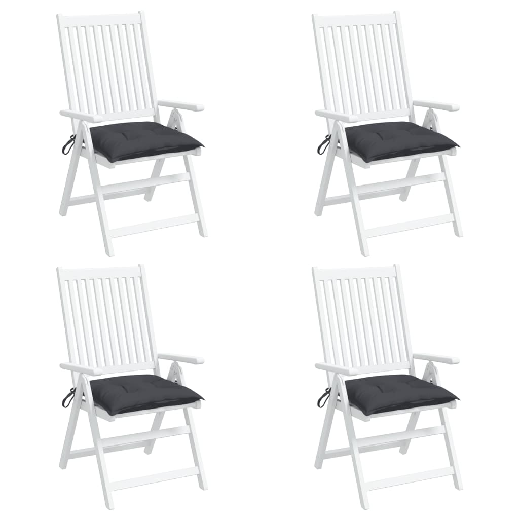 vidaXL Poduszki na krzesła, 4 szt., antracytowe, 40x40x7 cm, tkanina