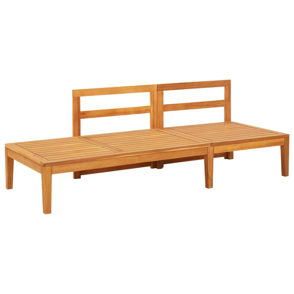 vidaXL Ławka ogrodowa ze stolikiem, szare poduszki, drewno akacjowe