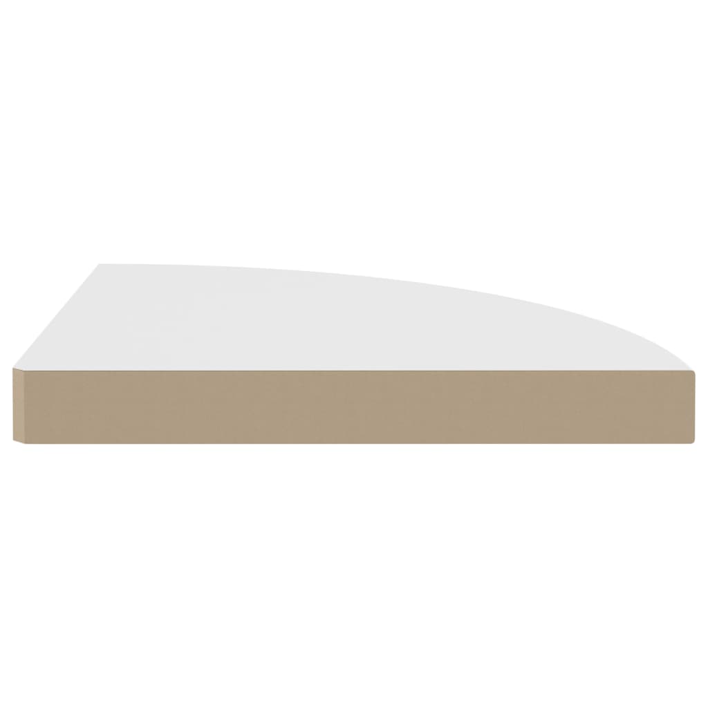 vidaXL Narożna półka ścienna, biała, 35x35x3,8 cm, MDF