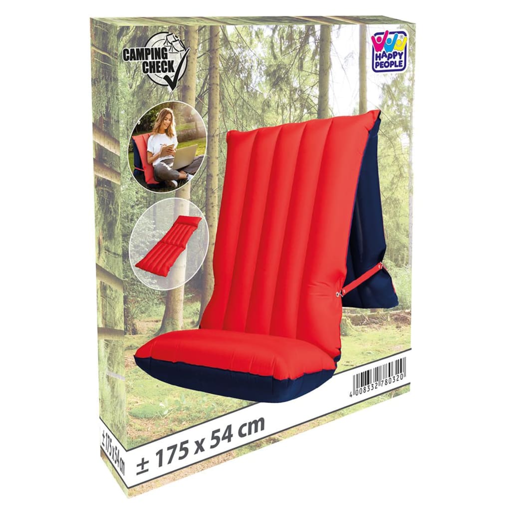 WEHNCKE Krzesło/materac dmuchany, 175x54 cm, czerwono-niebieski