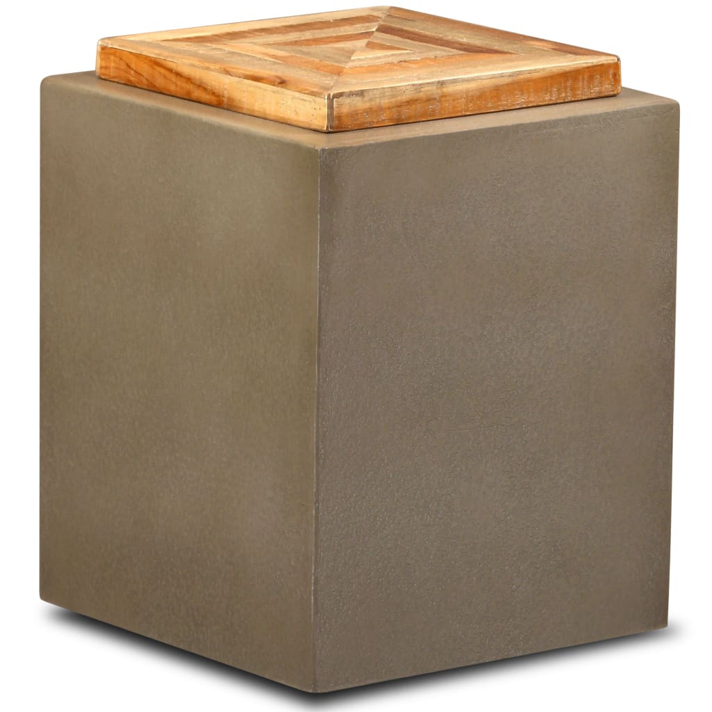 vidaXL Stolik z drewna odzyskanego i betonu, 35x35x45 cm