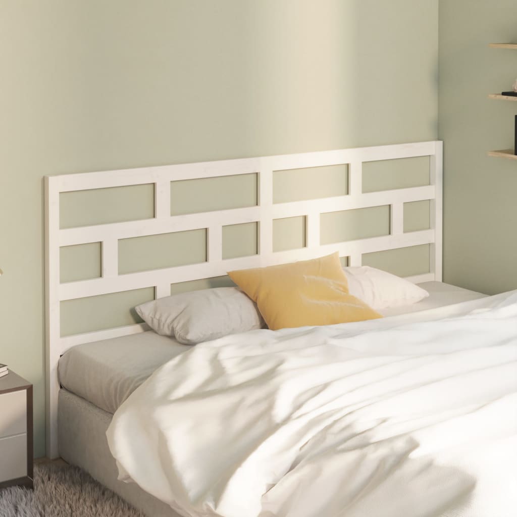 vidaXL Wezgłowie łóżka, białe, 206x4x100 cm, lite drewno sosnowe