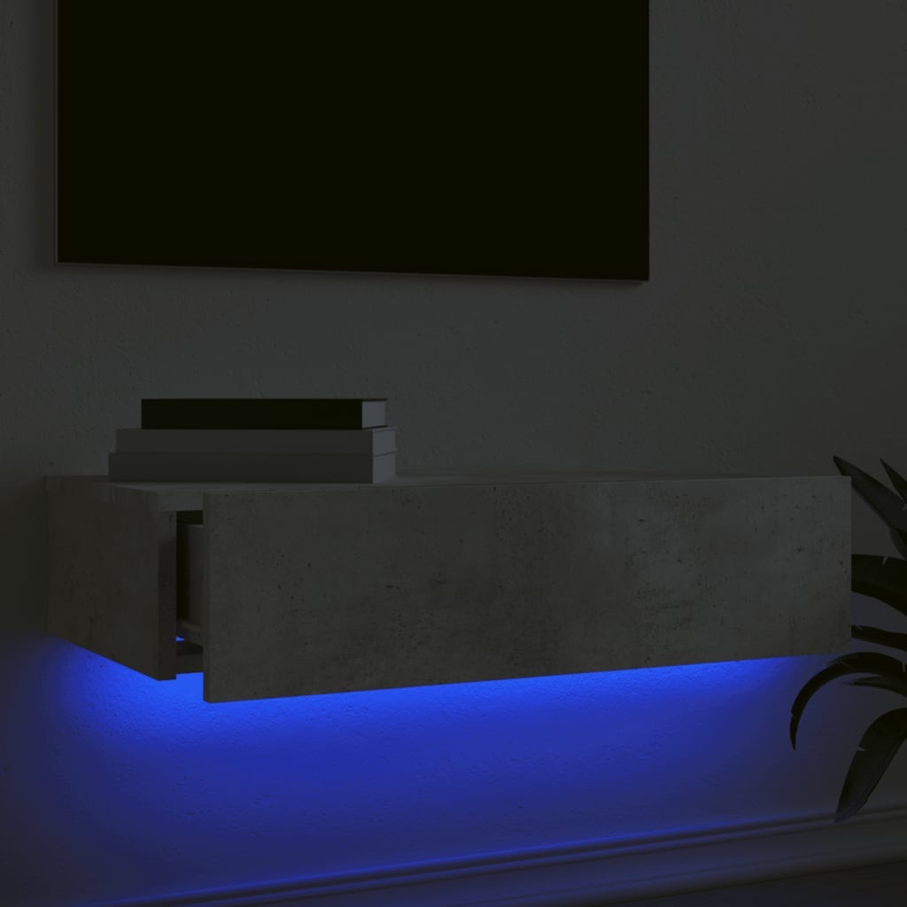 vidaXL Szafka telewizyjna z LED, szarość betonu, 60x35x15,5 cm