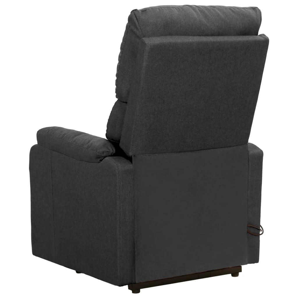 vidaXL Podnoszony fotel masujący, ciemnoszary, tkanina