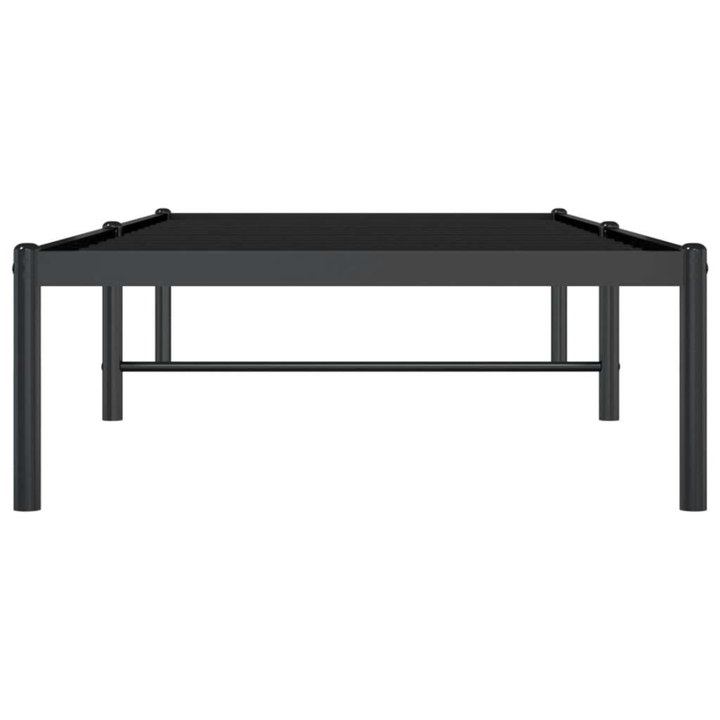 vidaXL Metalowa rama łóżka, czarna, 75x190 cm