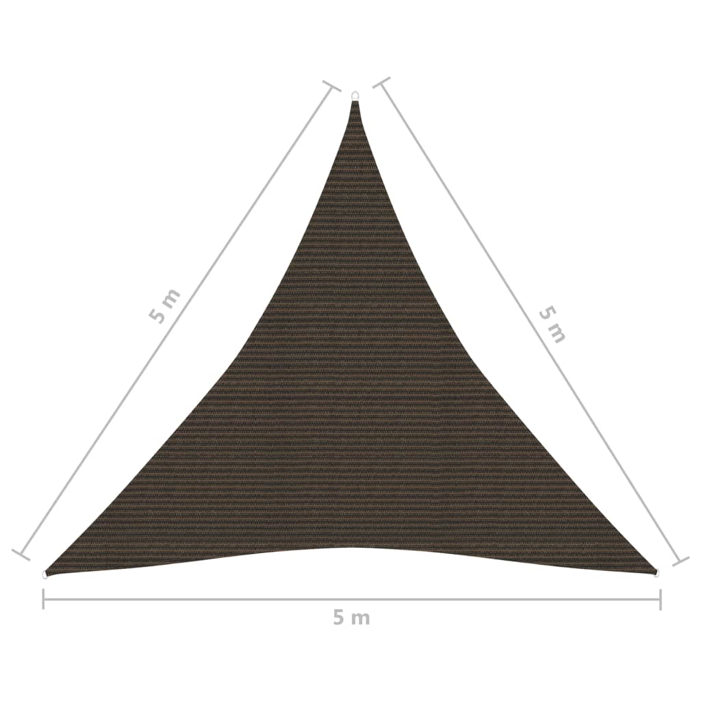 vidaXL Żagiel przeciwsłoneczny, 160 g/m², brązowy, 5x5x5 m, HDPE