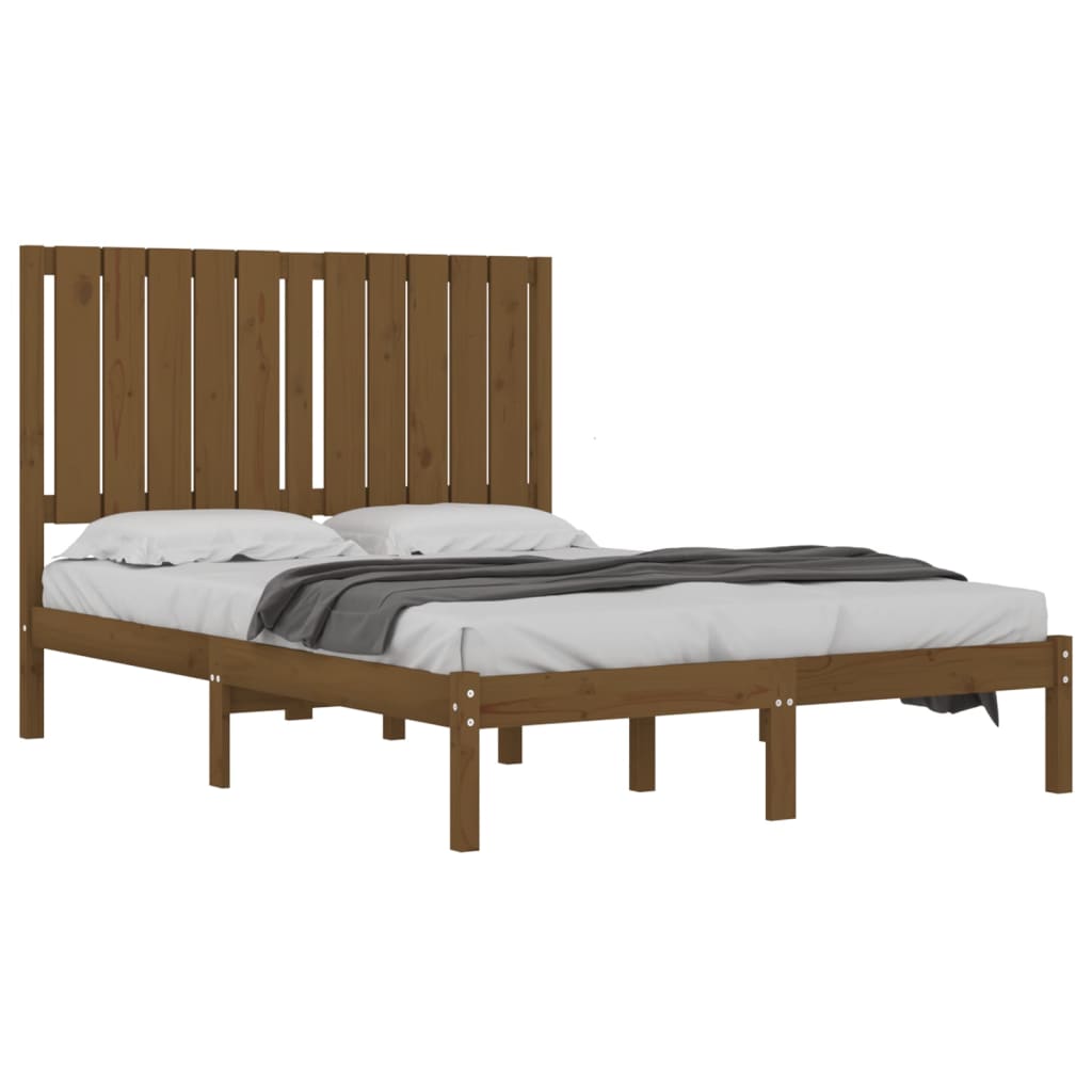 vidaXL Rama łóżka, miodowy brąz, lite drewno sosnowe, 120x200 cm