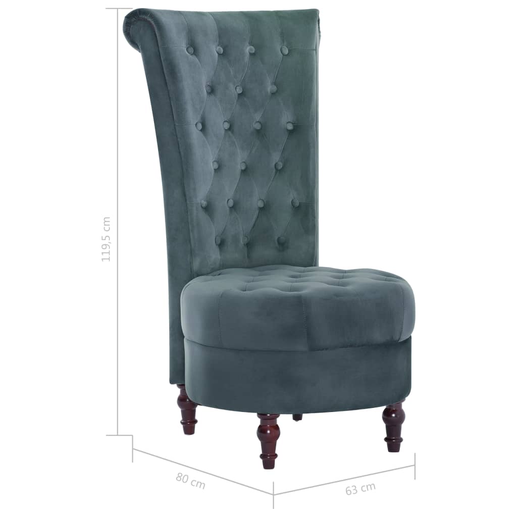 vidaXL Krzesło z wysokim oparciem, zielone, aksamitne