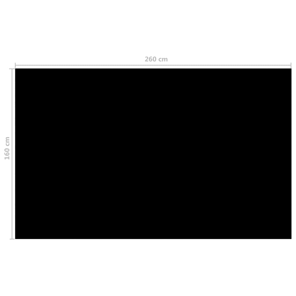vidaXL Pokrywa na basen, czarna, 260 x 160 cm, PE